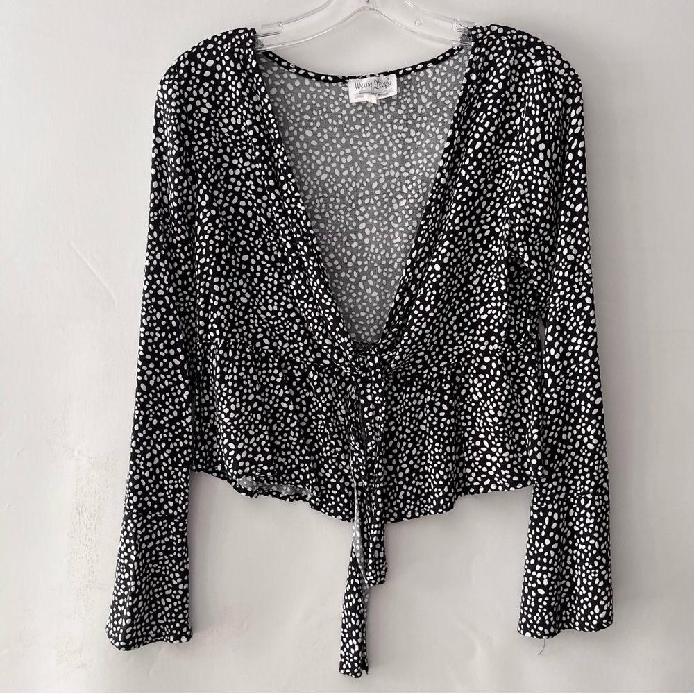 Black and White Polka Dot Women's Top